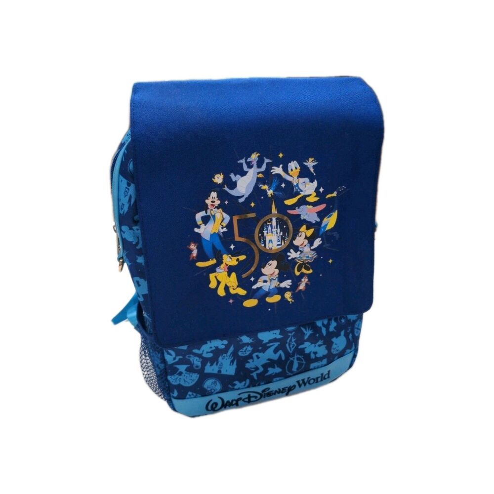 Walt Disney World 50th Anniversary Mickey Mouse & Friends Castle Backpack Blue